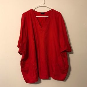 Men’s red scrub top